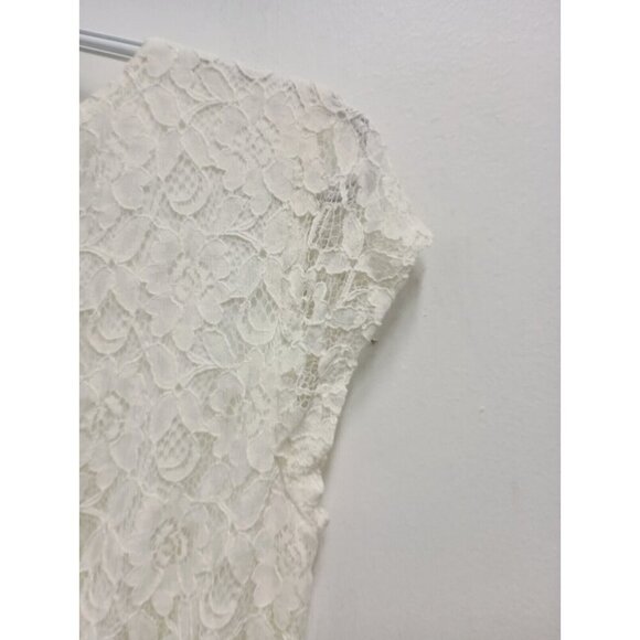Gap Womens Fit & Flare Mini Dress Size 4 White Lace Floral Cap Sleeve Fairy NWT - Picture 7 of 9